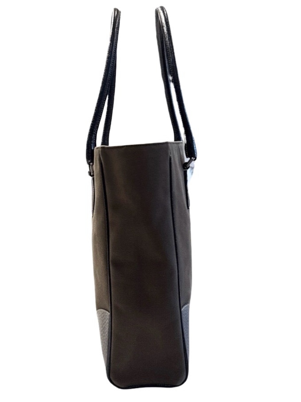 Prada Leather Tote Bag Brown Black Shoulder Bag Medium Everyday Luxury Handbag - Picture 8 of 17